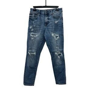 Aeropostale Womens 29/30 Athletic Skinny Distressed Denim High-Rise Skinny Jeans